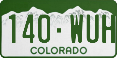 CO license plate 140WUH