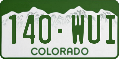 CO license plate 140WUI
