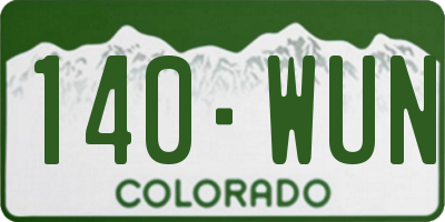 CO license plate 140WUN