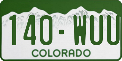 CO license plate 140WUU