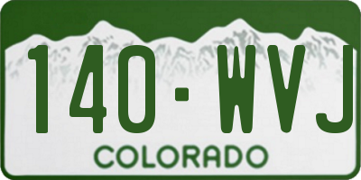 CO license plate 140WVJ