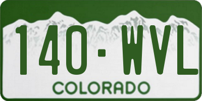 CO license plate 140WVL