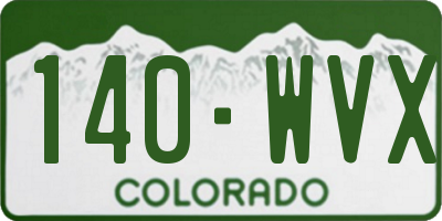 CO license plate 140WVX