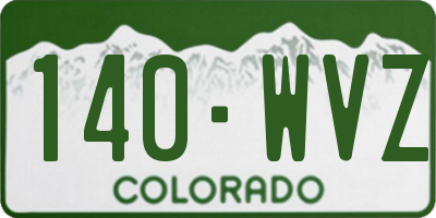 CO license plate 140WVZ