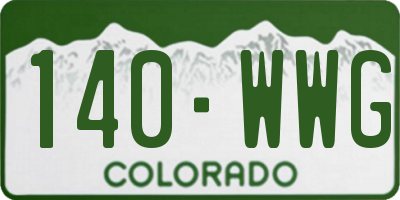 CO license plate 140WWG
