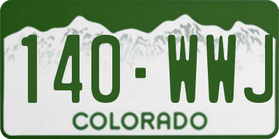 CO license plate 140WWJ