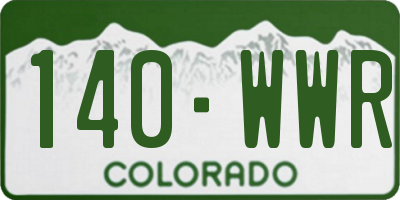CO license plate 140WWR