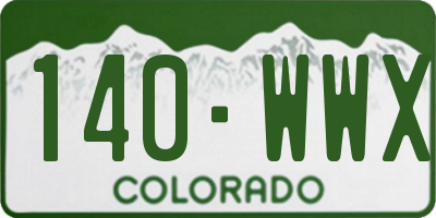 CO license plate 140WWX