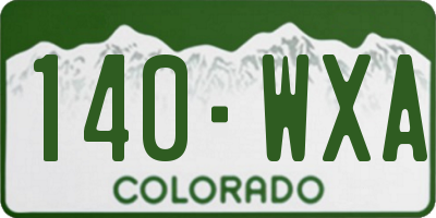 CO license plate 140WXA