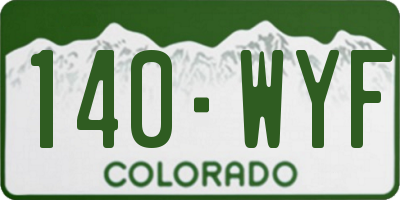 CO license plate 140WYF