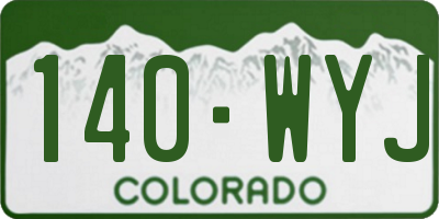 CO license plate 140WYJ