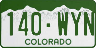 CO license plate 140WYN