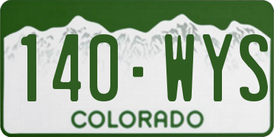 CO license plate 140WYS