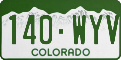 CO license plate 140WYV