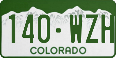 CO license plate 140WZH