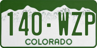 CO license plate 140WZP