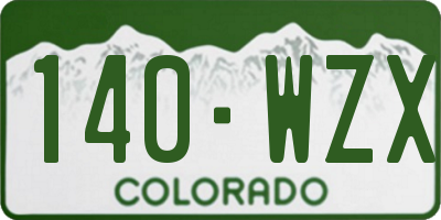 CO license plate 140WZX