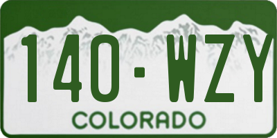 CO license plate 140WZY