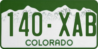 CO license plate 140XAB
