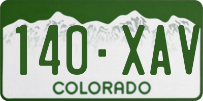 CO license plate 140XAV
