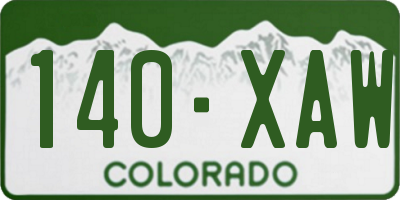 CO license plate 140XAW