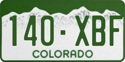CO license plate 140XBF