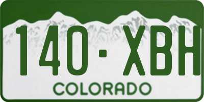 CO license plate 140XBH
