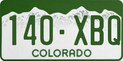 CO license plate 140XBQ