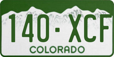 CO license plate 140XCF