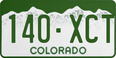 CO license plate 140XCT