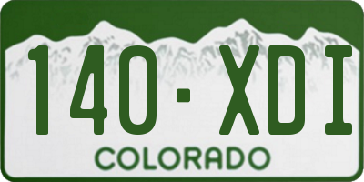 CO license plate 140XDI