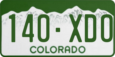 CO license plate 140XDO