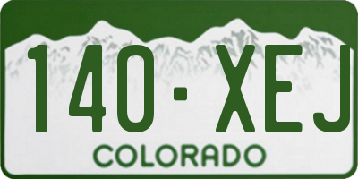 CO license plate 140XEJ