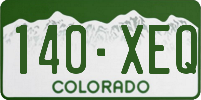 CO license plate 140XEQ