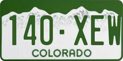 CO license plate 140XEW