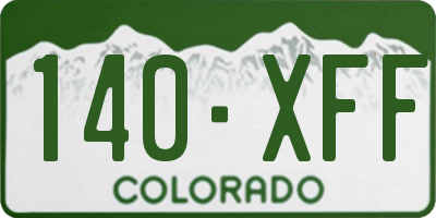 CO license plate 140XFF