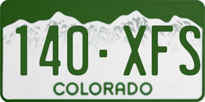 CO license plate 140XFS