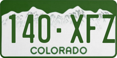 CO license plate 140XFZ