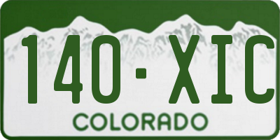 CO license plate 140XIC