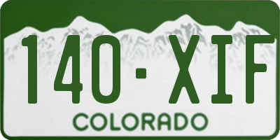 CO license plate 140XIF