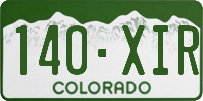CO license plate 140XIR