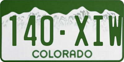 CO license plate 140XIW