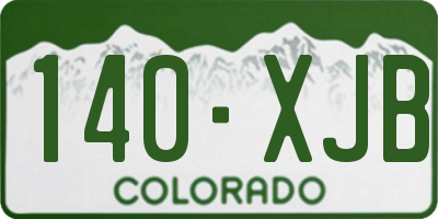 CO license plate 140XJB