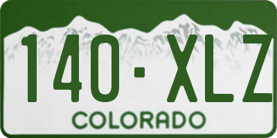 CO license plate 140XLZ