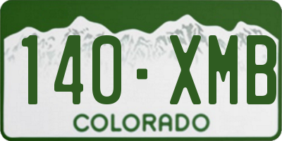 CO license plate 140XMB