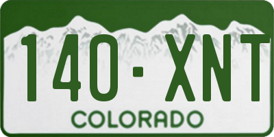 CO license plate 140XNT