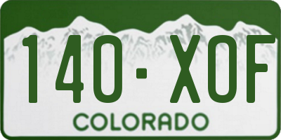 CO license plate 140XOF