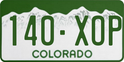 CO license plate 140XOP