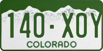 CO license plate 140XOY