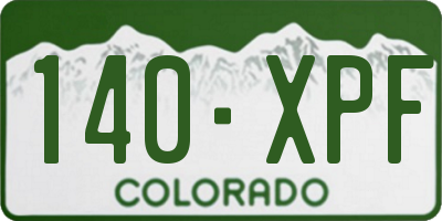 CO license plate 140XPF